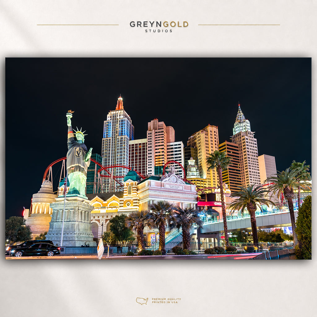 Las Vegas Strip Wall Art Poster – Nevada Night Cityscape, Vegas Skyline & City Lights, Urban Travel Home Decor Premium Poster Print - Pick Size