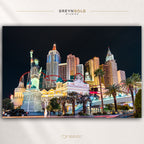 Las Vegas Strip Wall Art Poster – Nevada Night Cityscape, Vegas Skyline & City Lights, Urban Travel Home Decor Premium Poster Print - Pick Size