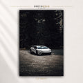 Lamborghini Huracán Italian Supercar Wall Art - White Exotic Sports Car Print, Luxury Automotive Decor, Racing Car Poster, Garage Man Cave Art Premium Poster Print - Pick Size