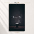 Believe Motivational Wall Art Poster – Inspirational Positive Mindset Quote Print for Office, Bedroom & Home Decor Premium Poster Print - Pick Size