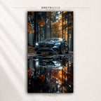 Mercedes-Benz AMG Luxury Car Wall Art Poster – Blue German Sports Car Print, Forest Automotive Artwork, Supercar Garage Decor, Man Cave, Office & Bedroom Premium Poster Print - Pick Size