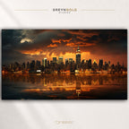 New York Skyline Wall Art Poster – Modern Cityscape Print, Downtown Architecture Artwork, Urban Home Decor Premium Poster Print - Pick Size