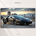 Black Lamborghini Aventador Italian Super Cars Wall Poster - Exotic Sports Car Artwork, Luxury Racing Car Print, Automotive Wall Decor, Garage Bedroom Office Car Art Premium Poster Print - Pick Size