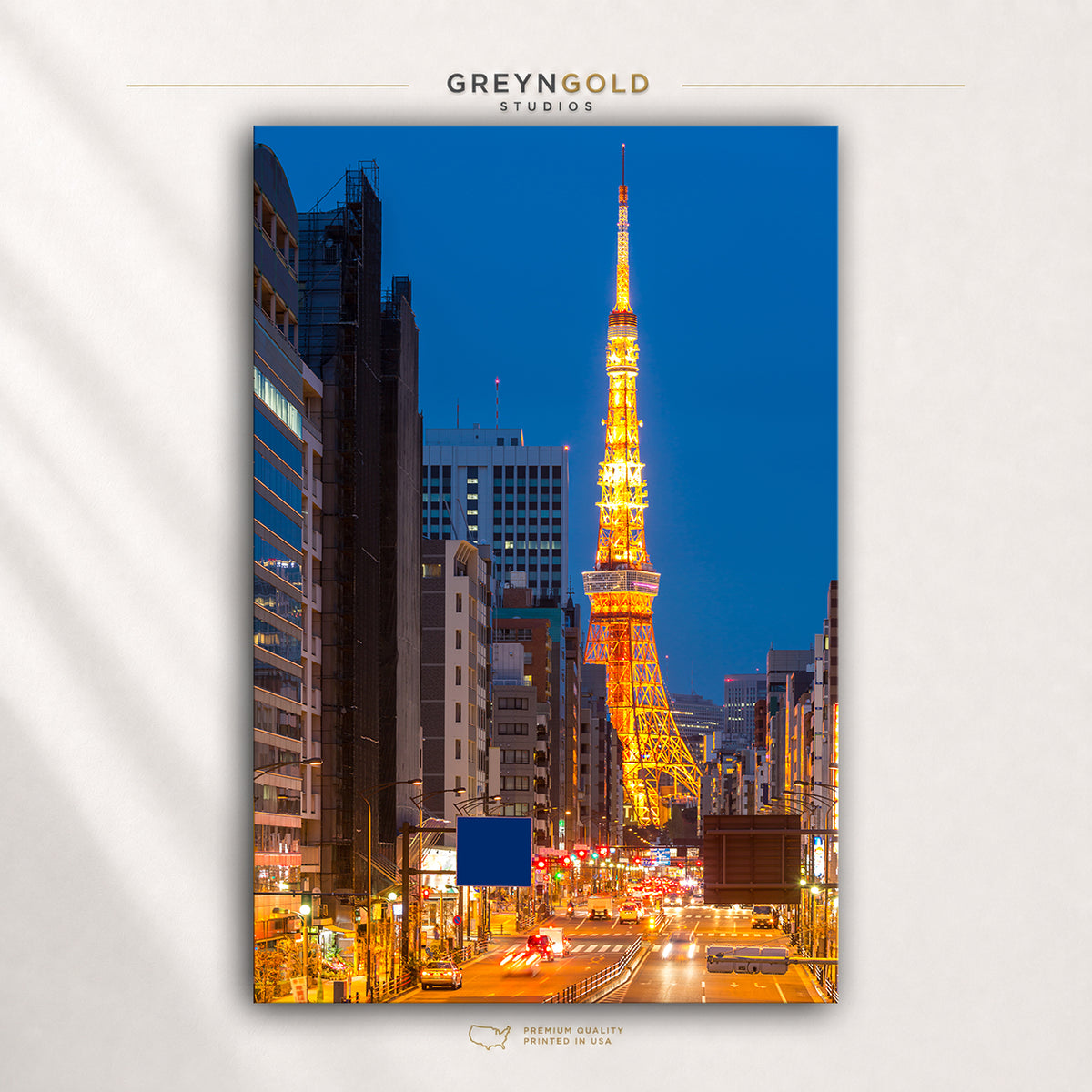 Tokyo Tower Night Poster – Japan Street & City Skyline Wall Art, Japanese Travel Print, Modern Urban Decor Premium Poster Print - Pick Size