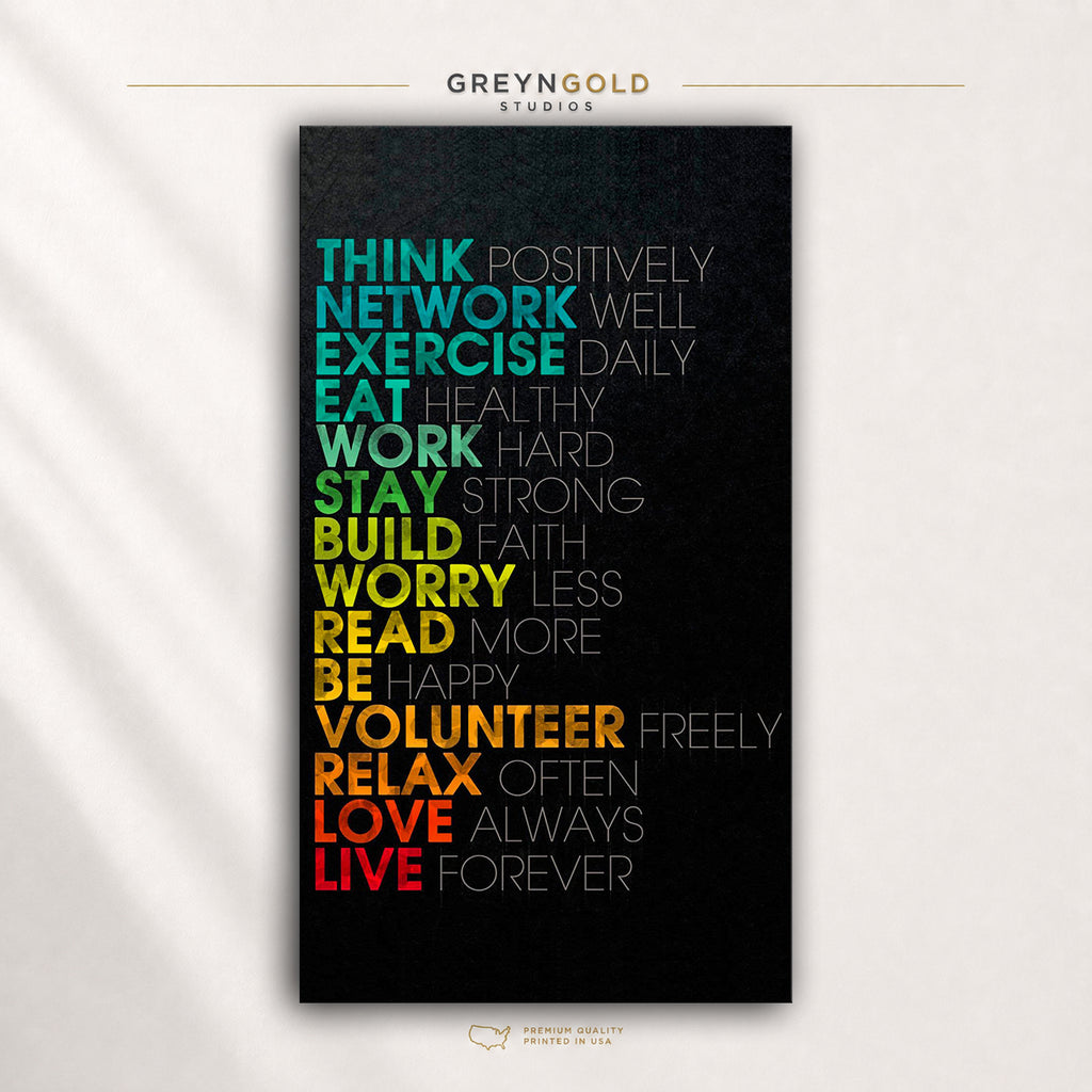 Inspirational Motivational Poster – Positive Mindset Quote Wall Art for Home Office, Gym, Bedroom & Workspace Premium Poster Print - Pick Size