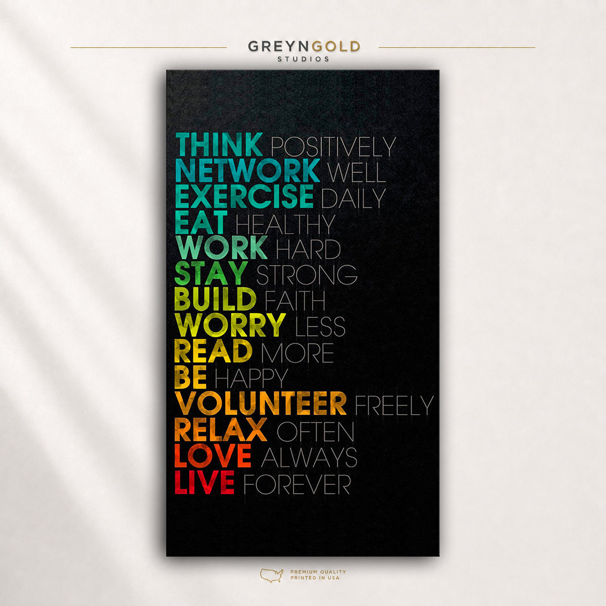 Inspirational Motivational Poster – Positive Mindset Quote Wall Art for Home Office, Gym, Bedroom & Workspace Premium Poster Print - Pick Size