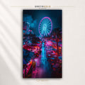 Miami Skyline Poster - Miami Florida Wall Art, Night Cityscape Travel Print, USA City Decor, Modern Coastal Home Decor Premium Poster Print - Pick Size