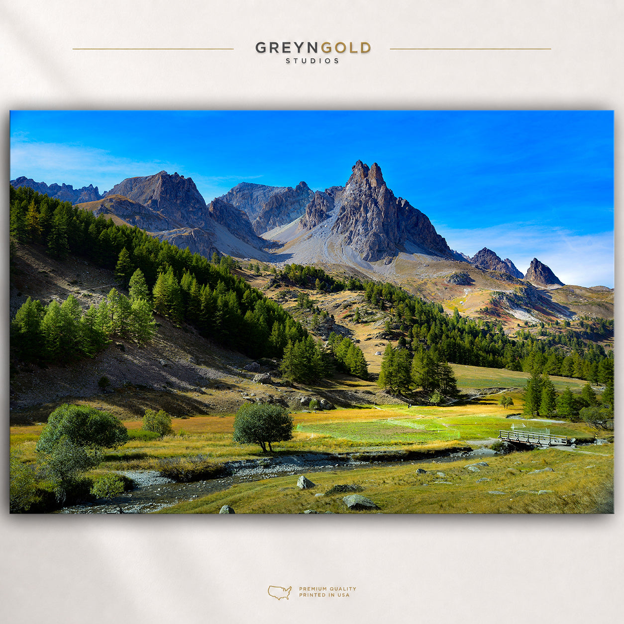 Rocky Mountain Wall Art Poster - Nature Landscape Print, Scenic Mountain Decor, Cabin Living Room Wall Art Premium Poster Print - Pick Size