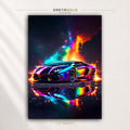 Lamborghini Aventador Colorful Supercar Wall Art - Exotic Sports Car Print, Luxury Automotive Artwork, Garage Man Cave Poster Premium Poster Print - Pick Size