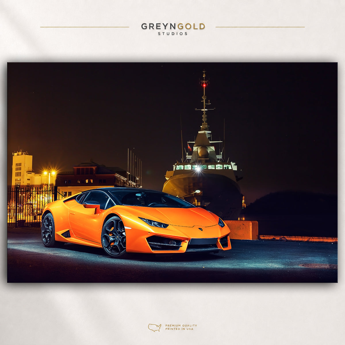 Lamborghini Huracan LP580 Italian Supercar Poster Wall Art - Exotic Luxury Sports Car Print, Racing Car Decor, Automotive Artwork, Garage Man Cave Boys Bedroom Decor Premium Poster Print - Pick Size