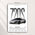 McLaren 720S British Supercar Wall Art - Exotic Sports Car Specification Print, Luxury Performance Car Decor, Racing Garage Art, Car Lover Gift Premium Poster Print - Pick Size