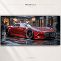 Mercedes-Benz Red Supercar Wall Art Poster – Luxury German Sports Car Print, Exotic Automotive Decor, Racing Car Poster for Garage, Man Cave & Bedroom Premium Poster Print - Pick Size
