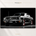 Black Ford Mustang Poster – Classic American Muscle Car Wall Art, Vintage Automotive Print, Garage & Man Cave Decor Premium Poster Print - Pick Size