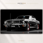 Black Ford Mustang Poster – Classic American Muscle Car Wall Art, Vintage Automotive Print, Garage & Man Cave Decor Premium Poster Print - Pick Size