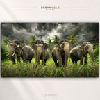 Elephants Wild Animal Wall Art Poster – Wildlife Nature Print, Safari Animal Decor, Jungle Wall Art, Bedroom Living Room Artwork Premium Poster Print - Pick Size