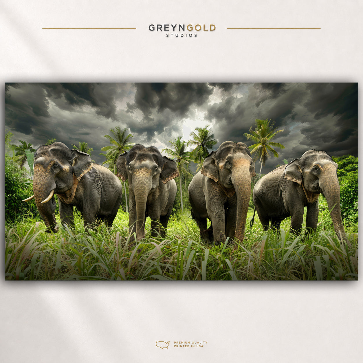 Elephants Wild Animal Wall Art Poster – Wildlife Nature Print, Safari Animal Decor, Jungle Wall Art, Bedroom Living Room Artwork Premium Poster Print - Pick Size