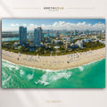 Miami Downtown Skyline Wall Art, Florida Cityscape Print, Coastal Poster, Travel Home Decor Premium Poster Print - Pick Size