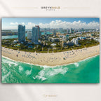 Miami Downtown Skyline Wall Art, Florida Cityscape Print, Coastal Poster, Travel Home Decor Premium Poster Print - Pick Size