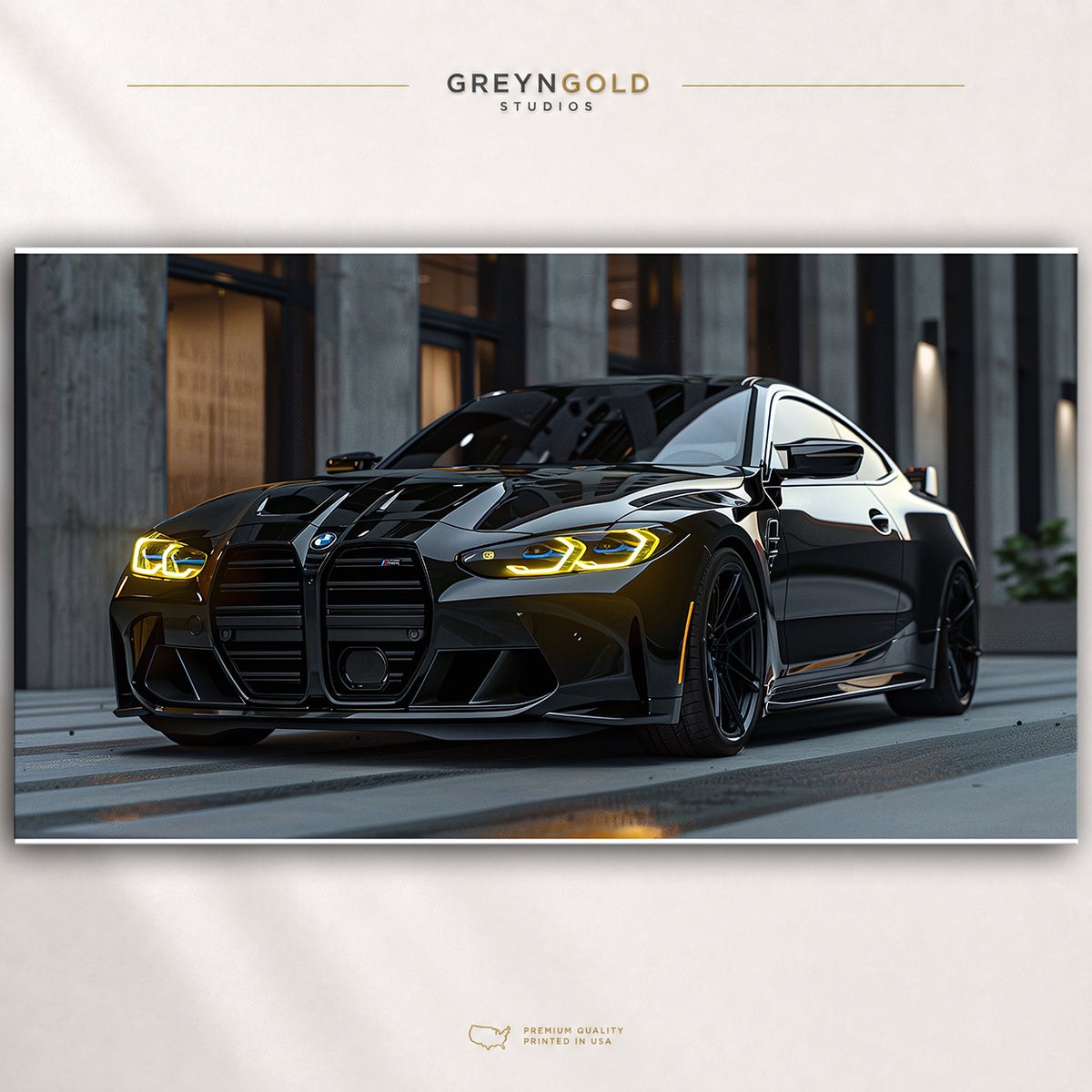 BMW M Series Black Car Poster – Performance Automotive Wall Art, German Sports Car Print, Garage & Office Decor Premium Poster Print - Pick Size