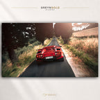 Red Lamborghini Countach Italian Supercar Poster - Classic Sports Car Wall Art, Exotic Car Print, Retro Automotive Decor, Garage Man Cave Art Premium Poster Print - Pick Size