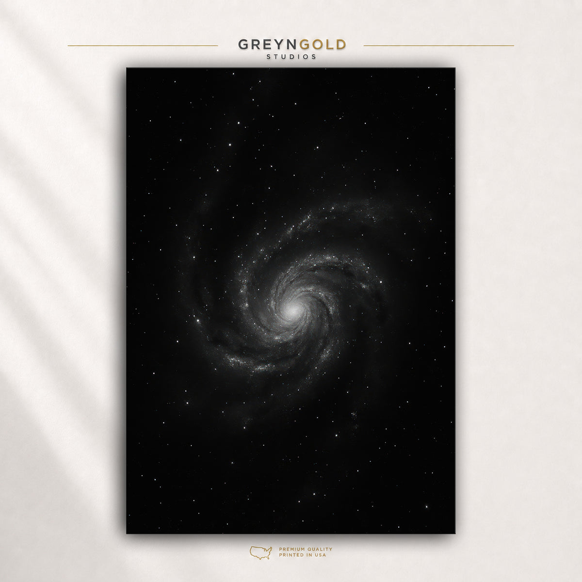 Dark Galaxy Wall Art Poster, Spiral Space Print, Cosmic Universe Decor, Black Celestial Wall Artwork Premium Poster Print - Pick Size