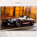 Mercedes-Benz AMG Roadster Wall Art Poster – Black & Red Luxury Sports Car Print, German Convertible Supercar Artwork, Automotive Garage & Man Cave Decor Premium Poster Print - Pick Size