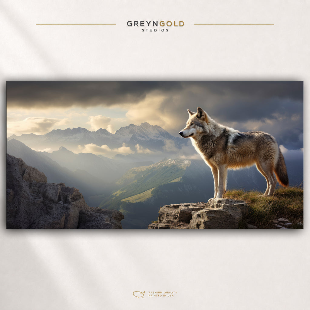 Wolf Wild Animal Wall Art Poster - Wildlife Nature Artwork, Safari Animal Decor, Modern Living Room Office Wall Art Premium Poster Print - Pick Size