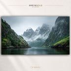 Mountain Lake Wall Art Poster - Scenic Nature Landscape Print, Wilderness Wall Art, Peaceful Home Decor Premium Poster Print - Pick Size