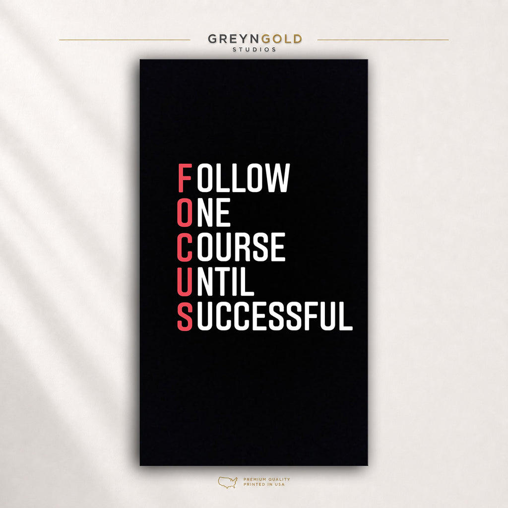 Focus Wall Art – Motivational Quote Poster for Office, Gym & Modern Workspace Premium Poster Print - Pick Size