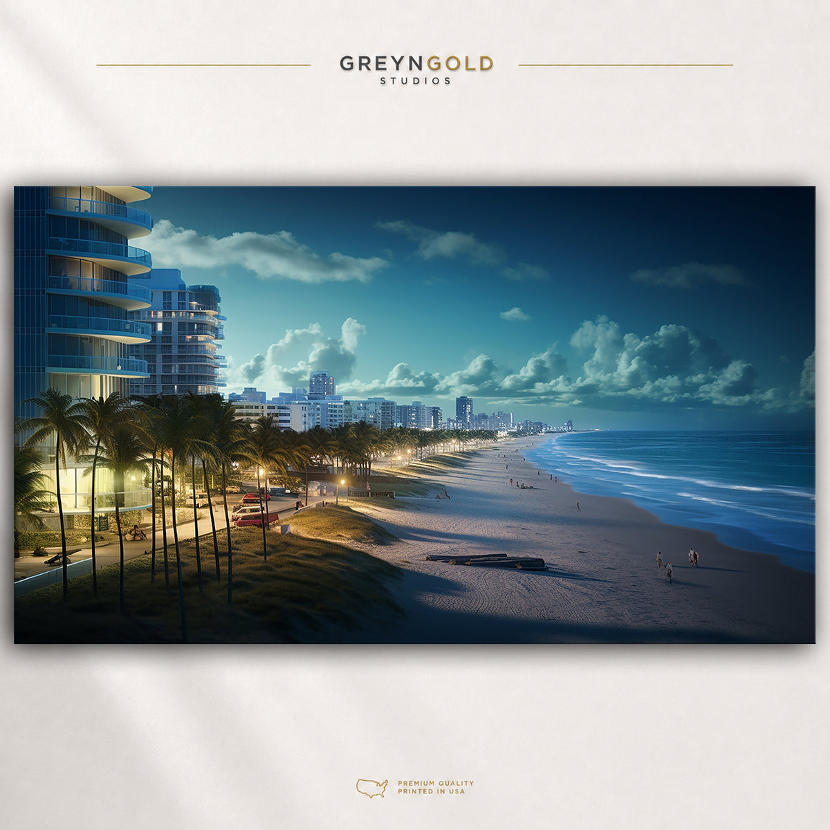 Miami Florida Poster, Miami Skyline Wall Art, Tropical Cityscape Travel Print, Coastal Decor Premium Poster Print - Pick Size