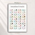 Woodland Animal Tracks Poster - Wildlife Footprints & Paw Prints Learning Chart, Preschool Nature Classroom Kids Room Decor Premium Poster Print - Pick Size