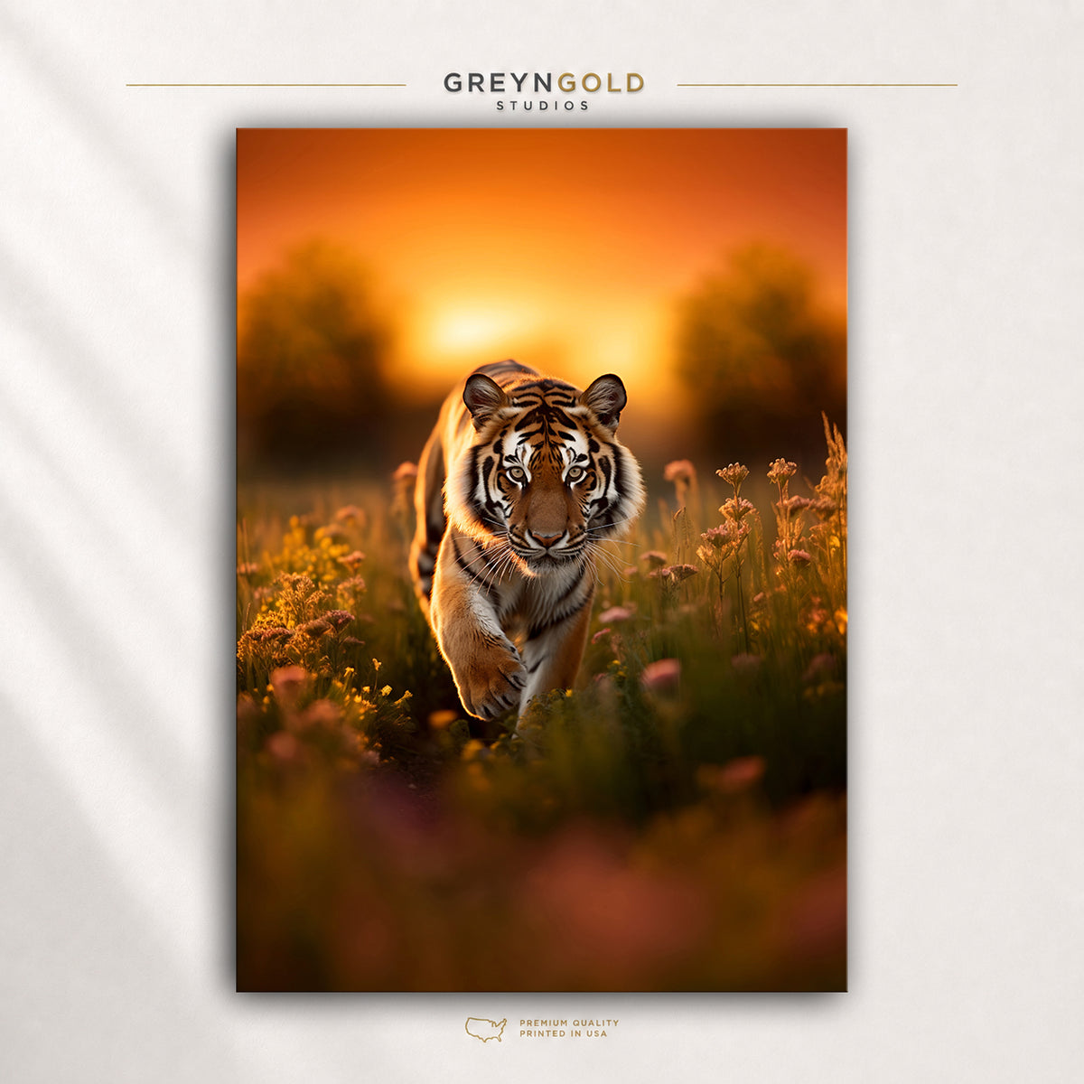 Tiger Wildlife Animal Poster – Wild Animal Nature Wall Art Print, Safari Jungle Decor, Rustic Home Wall Decoration Premium Poster Print - Pick Size