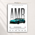 Aston Martin Vantage AMR British Sports Car Wall Art - Luxury Supercar Specification Print, Racing Automotive Decor, Garage Man Cave Car Art Premium Poster Print - Pick Size