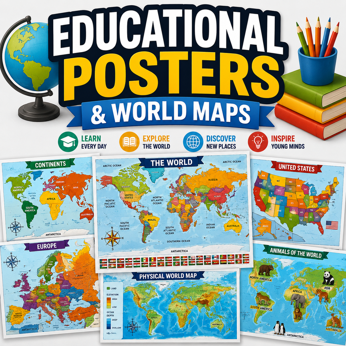 Educational Posters & World Maps