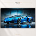 Lamborghini Aventador Blue Supercar Poster - Exotic Sports Car Wall Art, Luxury Performance Car Print, Modern Automotive Decor, Racing Garage Art, Man Cave Premium Poster Print - Pick Size