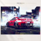 Toyota Supra Supercar Poster Wall Art – Red Luxury Sports Car Premium Poster Print - Pick Size
